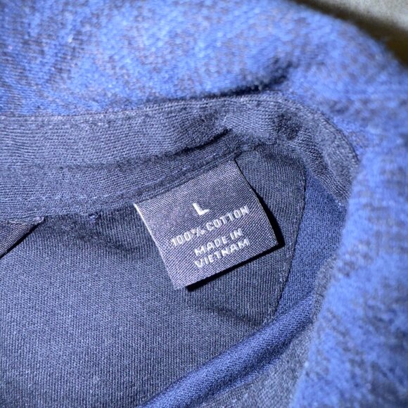 Hart Schaffner Marx Navy Blue Geometric Polo Shirt - Size Large - Picture 6 of 8